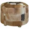 Pouf rond en cuir véritable 50x50x45 cm, petits meubles, ameublement de maison, salon, chambre à
