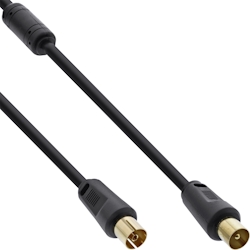 InLine® Antennenkabel Premium, 2x geschirmt, mit Filter, >85dB, schwarz, 5m Image