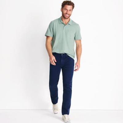 4 Way Stretch Jeans, Slim Fit, Men, size: 35 34, regular, Blue, Spandex/Cotton-blend, by Lands' End