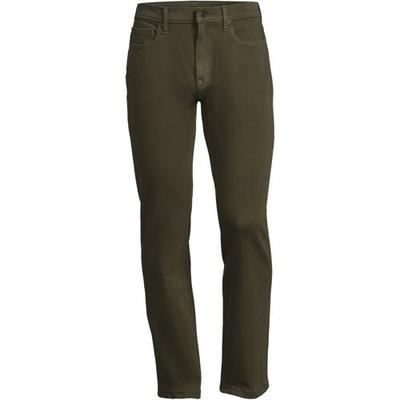 4 Way Stretch Jeans, Slim Fit, Men, size: 30 34, regular, Green, Spandex/Cotton-blend, by Lands' End