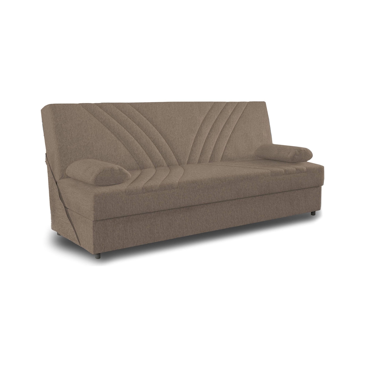 Dmora Schlafsofa Ramon, 3-Sitzer-Container-Schlafsofa mit 2 Kissen inklusive, 181x81h88 cm, Beige Image