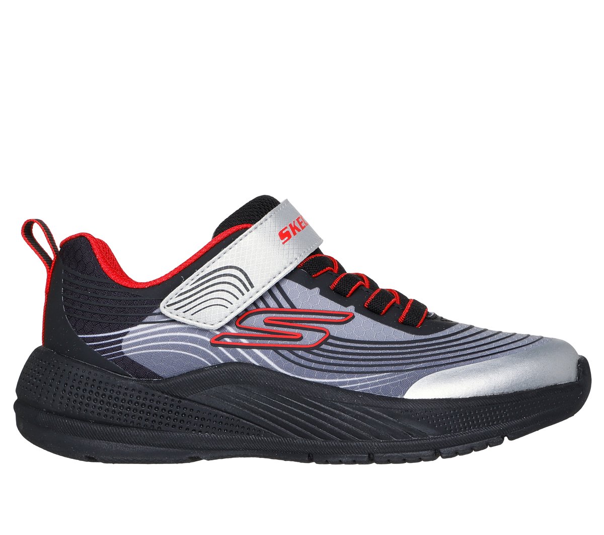 Skechers Boy's Microspec Advance Sneaker | Size 13.0 | Black/Red | Textile/Synthetic | Machine Washable