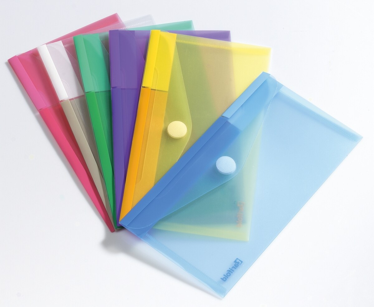 Tarifold Dokumententaschen 250x135mm PP farbig sortiert 6 Stück Packung mit 10 Stück Image