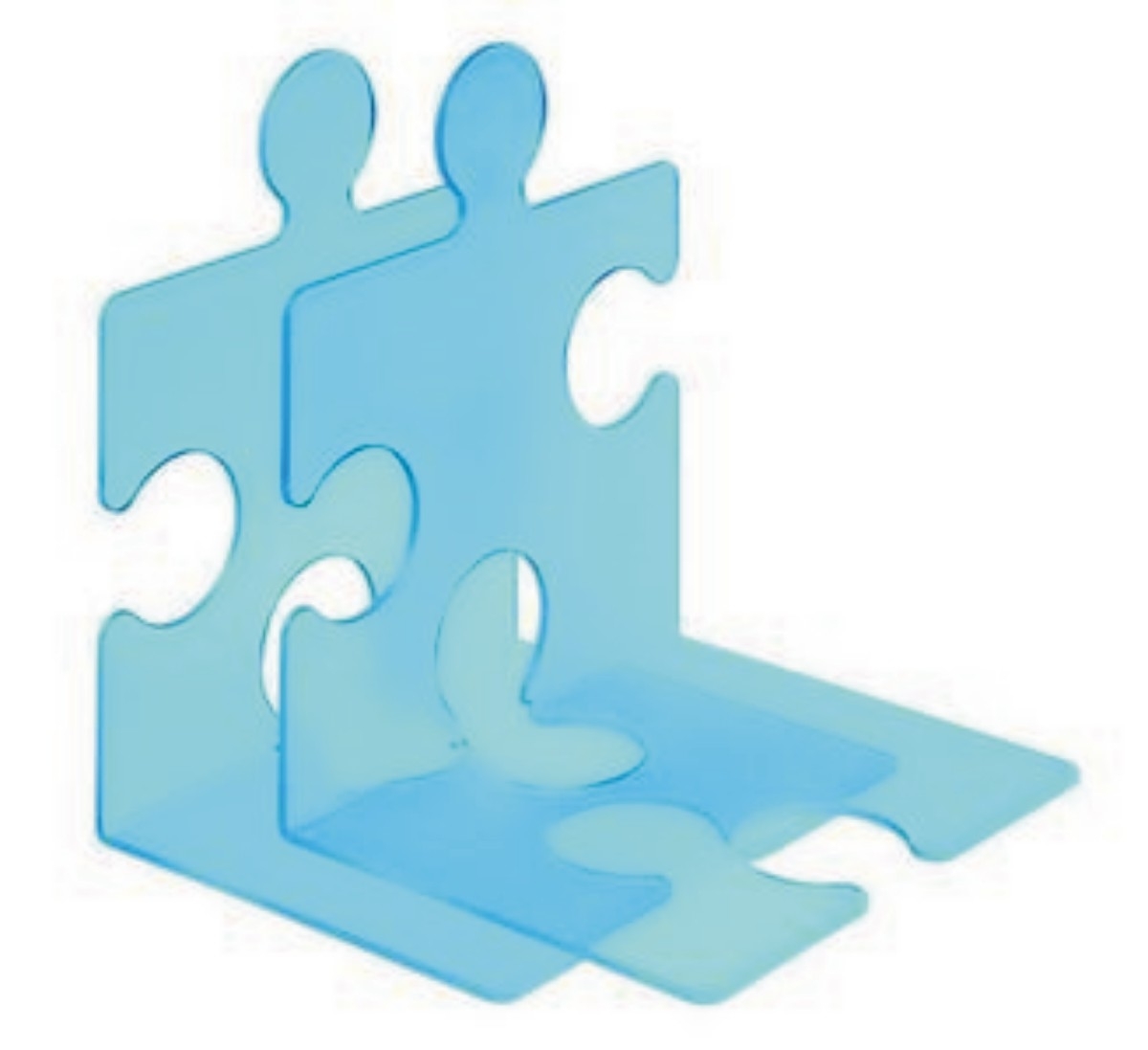 HAN CD/Buchstütze Puzzle im 2er-Pack transluzent blau Packung mit 5 Stück Image