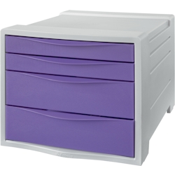 Esselte Schubladenbox Colour'Breeze PS 4 Schubladen hellgrau/lavendel Packung mit 4 Stück Image