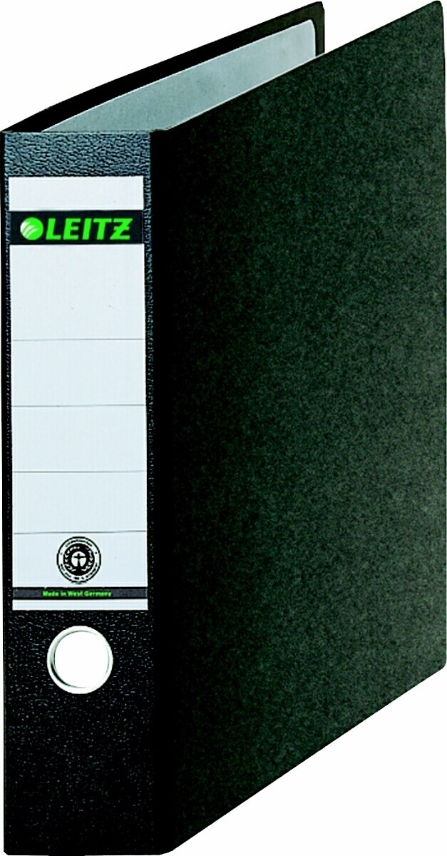 LEITZ Ordner A3 quer 77mm Hartpappe schwarz Packung mit 2 Stück Image