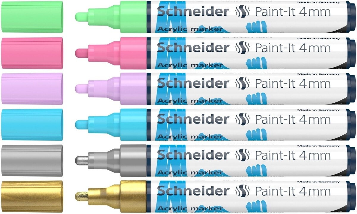 Schneider Acrylmarker Paint-It 320 4mm VE=5x6 Farben Image