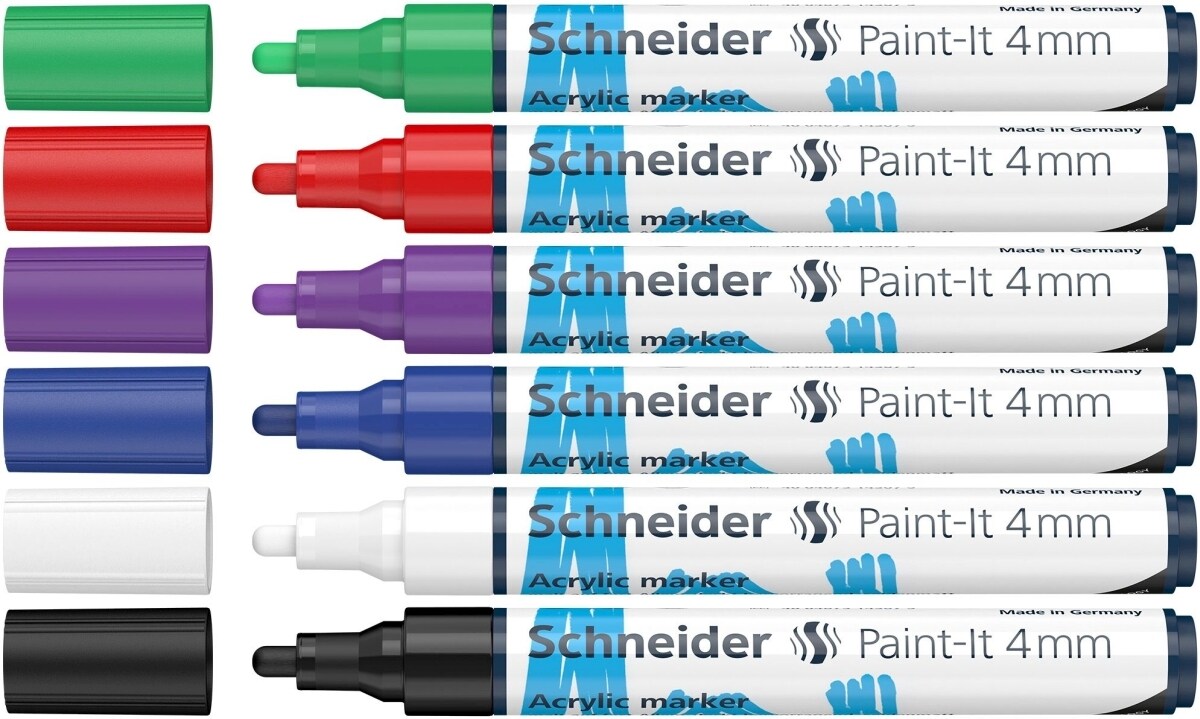 Schneider Acrylmarker Paint-It 320 4mm VE=5x6 Farben