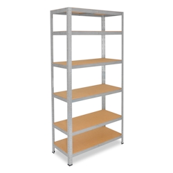 shelfplaza HOME 200x75x45 cm Schwerlastregal in verzinkt mit 6 Böden und 145 kg Traglast pro Boden Image