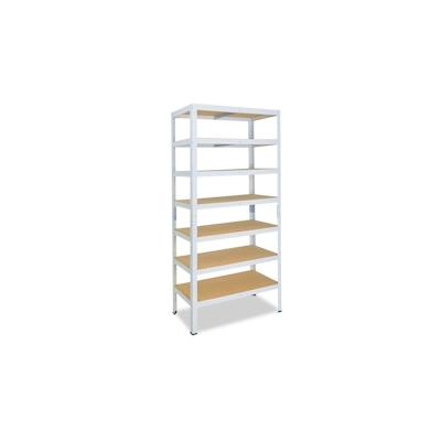 shelfplaza HOME 230x120x40 cm Schwerlastregal in weiß mit 7 Böden und 125 kg Traglast pro Boden Image