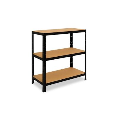 shelfplaza BLACK 115x120x40 cm Schwerlastregal in schwarz mit 3 Böden und 175 kg Traglast pro Boden Image