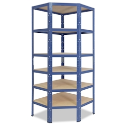 shelfplaza HOME 200x60x30 cm Eckregal in blau mit 6 Böden und 145 kg Traglast pro Boden Image