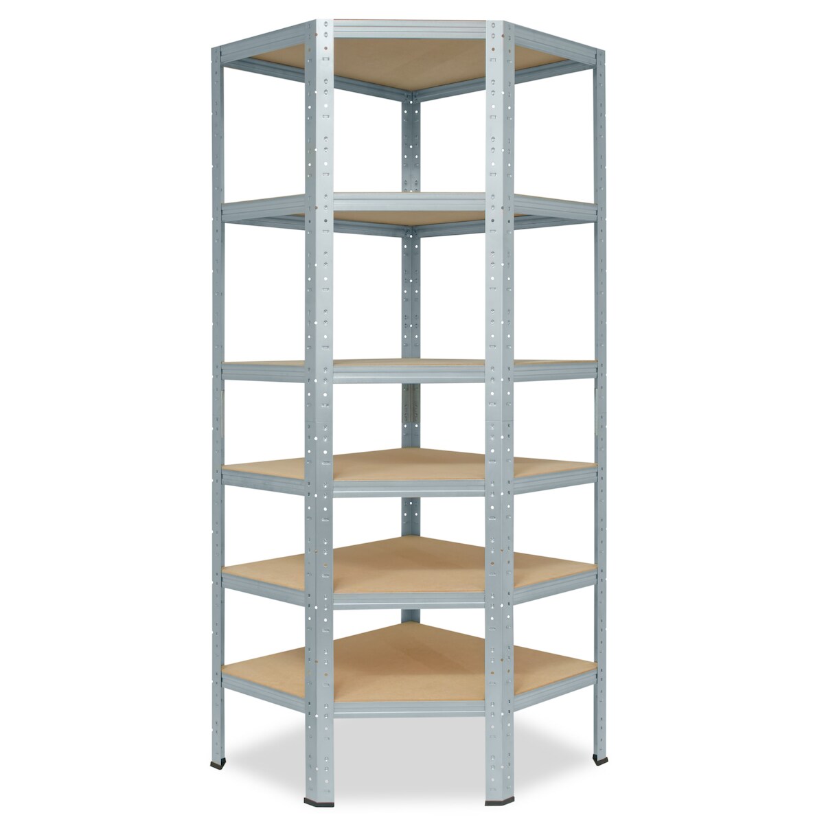 shelfplaza HOME 230x90x60 cm Eckregal in verzinkt mit 6 Böden und 145 kg Traglast pro Boden Image