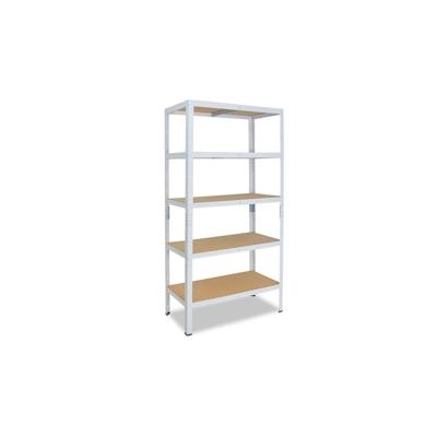 shelfplaza HOME 180x70x40 cm Schwerlastregal in weiß mit 5 Böden und 175 kg Traglast pro Boden Image