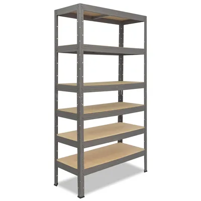 shelfplaza PRO 180x110x60 cm Schwerlastregal in grau mit 6 Böden und 166 kg Traglast pro Boden Image