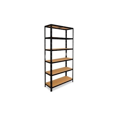 shelfplaza BLACK 200x70x30 cm Schwerlastregal in schwarz mit 6 Böden und 145 kg Traglast pro Boden Image