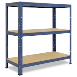 shelfplaza HOME 90x75x50 cm Schwerlastregal in blau mit 3 Böden und 175 kg Traglast pro Boden Image