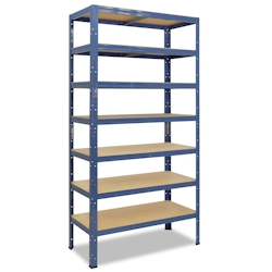 shelfplaza HOME 230x80x60 cm Schwerlastregal in blau mit 7 Böden und 125 kg Traglast pro Boden Image