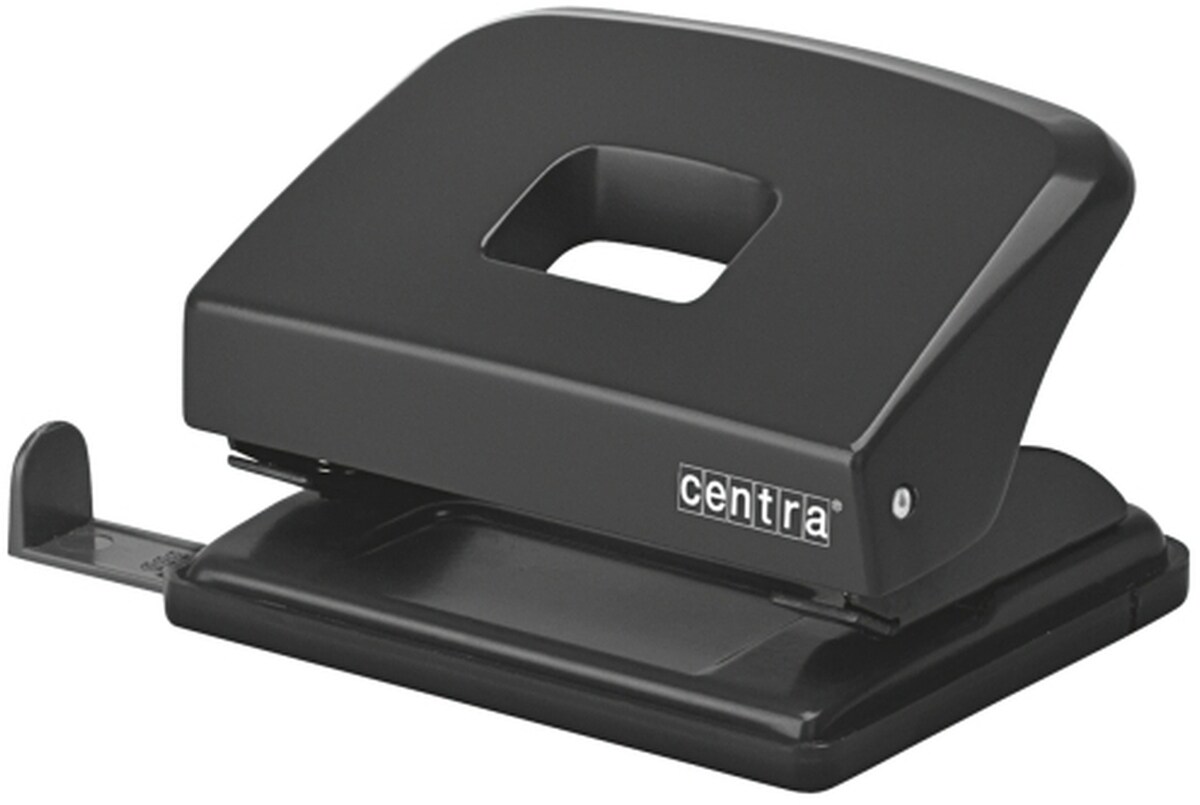 Centra Locher HP20 Kunststoff für 20 Blatt mit Anschlagschiene schwarz Packung mit 20 Stück Image