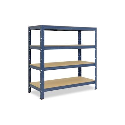 shelfplaza HOME 100x23x30 cm Schwerlastregal in blau mit 4 Böden und 175 kg Traglast pro Boden Image