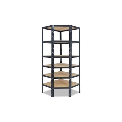 shelfplaza BLACK 230x60x30 cm Eckregal in schwarz mit 6 Böden und 145 kg Traglast pro Boden Image