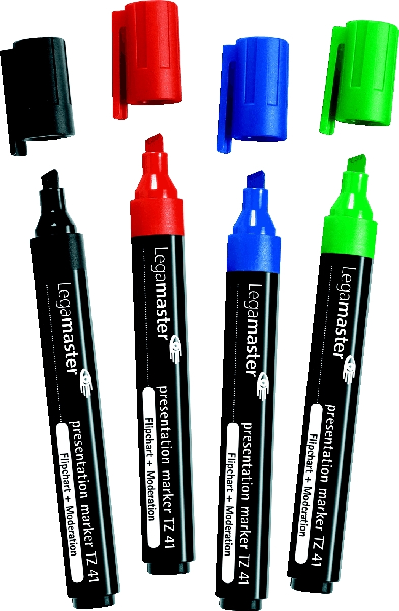 Legamaster Presentation Marker TZ 41 Set sortiert Keilspitze VE=10x4 Stück Image