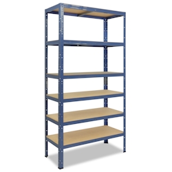 shelfplaza HOME 200x110x60 cm Schwerlastregal in blau mit 6 Böden und 145 kg Traglast pro Boden Image