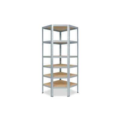 shelfplaza HOME 180x70x45 cm Eckregal in verzinkt mit 6 Böden und 145 kg Traglast pro Boden Image