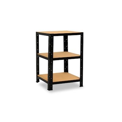 shelfplaza BLACK 90x45x45 cm Schwerlastregal in schwarz mit 3 Böden und 175 kg Traglast pro Boden Image
