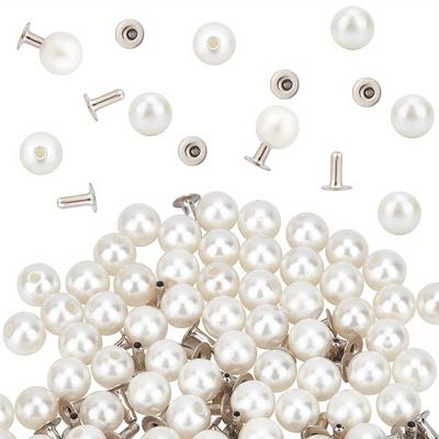 TEMU A Set Of 100 Elegant Studs With Pins - 6mm Round Plastic Buttons, Diy Fashion, Jewelry, Bags, And Shoes - A Durable Craft Kit For Clothing . Image