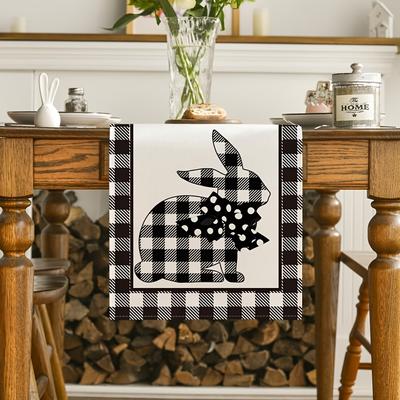 TEMU Rabbit Carrots Easter Table Runner, Seasonal Dining Table Decoration For Indoor Outdoor Home Party Decor 13 X 72 Inch Image