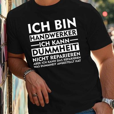TEMU Fun German Crinkle Plus Size Men's T-shirt Image