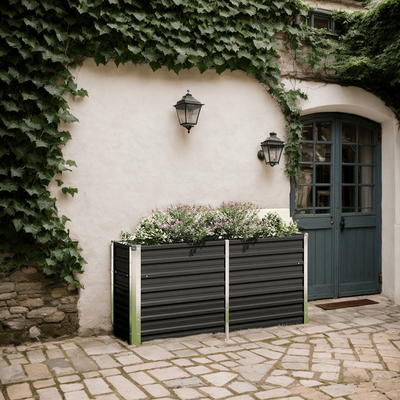 TEMU Raised Garden Bed, Outdoor Plant Box, , 160 X 40 X 77 Cm, Galvanized Steel Image
