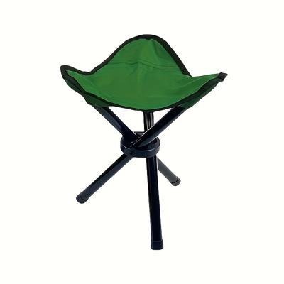 TEMU 1pc Portable Folding Camping Chair - Lightweight Outdoor Stool With Carrying Bag For Hiking, Gardening, Beach & Painting, Green, Portable Fishing Chair | Foldable Design | Functional Pocket Image