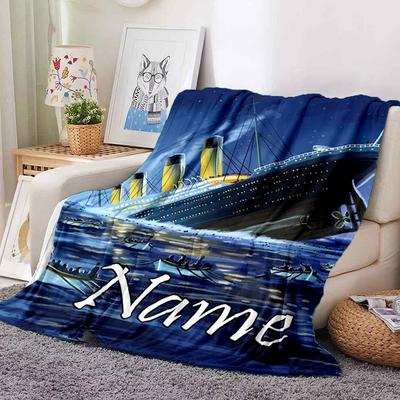 TEMU Customizable Name Blanket - Machine Washable Polyester Flannel, Ideal For Home Decor, Bed, Sofa, Car Travel, Camping - All , Christmas And Birthday Gifts, Personalized, Decoration Image