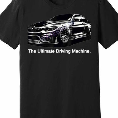TEMU Driving Machine Euro F82 M4 482039 Funny Men's Short Sleeve T-shirt Black Am Image
