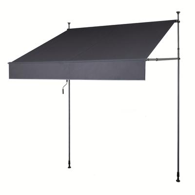 TEMU No-drill Clamp Awning For Balcony, Upgrade Patent With Extended Retractable Side Bars, Uv-resistant Balcony Awning, Height-adjustable Sun Protection Image