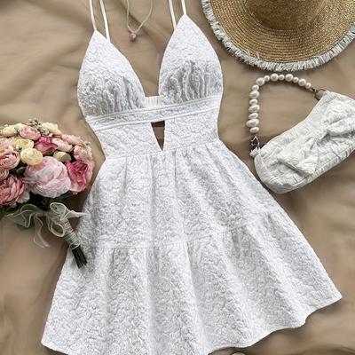TEMU Yy0107058 Women's Spring/summer Solid Color Strapless Back Elegant Dress Image