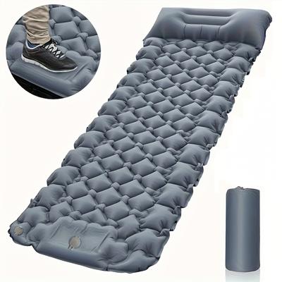 TEMU Inflatable Camping Mattress With Built-in Pump & Headrest - Hiking & Travel, Includes Storage Bag Image