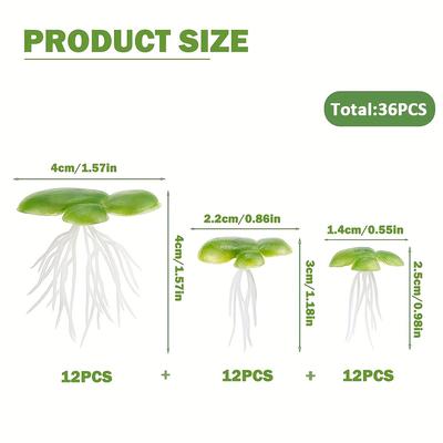 TEMU Realistic Artificial Floating Duckweed - Plastic Aquarium & Pond Plant Decor For Fish Tank Landscaping, Fish Habitat Enhancement, Natural , Textured Leaves, , Durable Hardscape Image