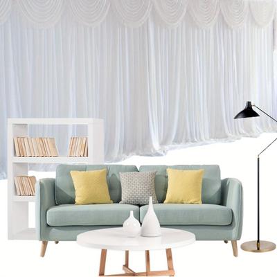 TEMU Yifeict 3 X 3 M Background Wedding Curtains White Tulle Curtain White Background Curtains Background Photography Backdrop Curtain For Birthday Wedding Image