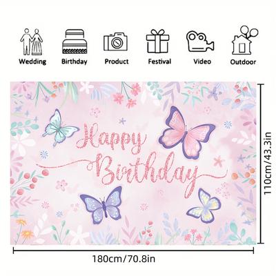 TEMU Theme Birthday Backdrop, Vinyl Anniversary Party Decorations, Photo Booth Props For Birthdays And Celebrations, Birthday Occasion, Universal Occasion, Princess Theme Image