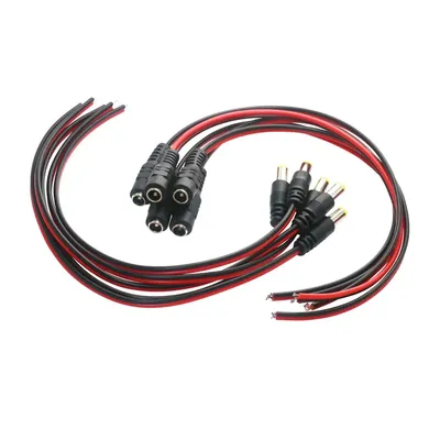 10/20/50PCS 12V Dc Male Female Jack Connectors Cable Wire Line Adapter Plug Power Supply 5.5 x 2.1mm