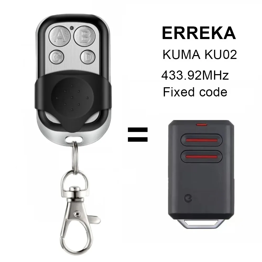 Für ERREKA LUNA 2/LUNA 3/RESON 1/RESON 2/KUMA KU02 Garagentor Fernbedienung Duplikator 433,92 MHz Festcode Toröffner Image