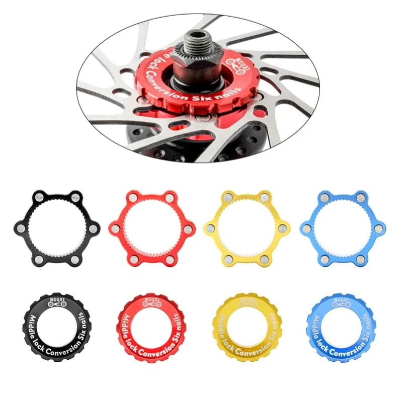 Fahrrad Center Lock Zu 6-Loch Adapter Mountainbike Hub Center Lock Umwandlung MTB Disc Bremsscheibe Adapter Bremse teil Image