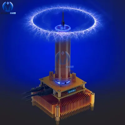 Musical Tesla Spule Musik Plasma Lautsprecher DC8-32v Plasma Musik Tesla Spule Modul Goldene Mit Image