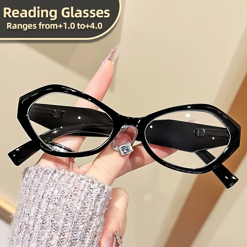 Neue elegante Polygon-Lesebrille blockiert blaues Licht Weitsicht Presbyopie-Brille Presbyopie-Brille +1,0 bis +4,0 Image
