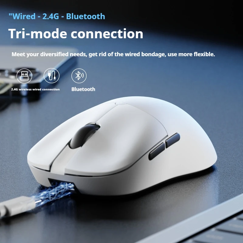 EWEADN K01 Kabellose Tri-Mode-Gaming-Maus, hohe Leistung, lange Akkulaufzeit, leichtes Design für Gaming, E-Sport und Büro Image