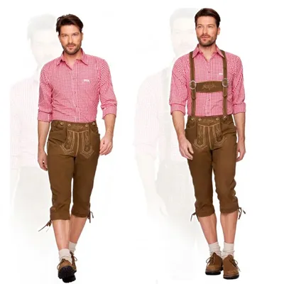 Erwachsener Mann Oktoberfest Hosenträger Lederhosen traditionelle deutsche Bayern Bier Party Kostüm Bier Outfit Hose Image