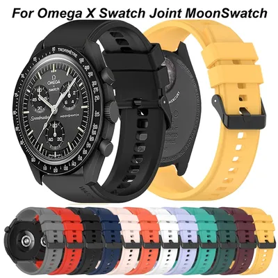 22mm 20mm Silikon Band Für Omega X Swatch Joint MoonSwatch Armband Für Garmin Forerunner 55 158 165 Image